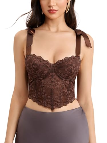 【Lauren】back tie bustier Amazon.com: SHENHE Women's Lace Up Corset Top Sexy Tie